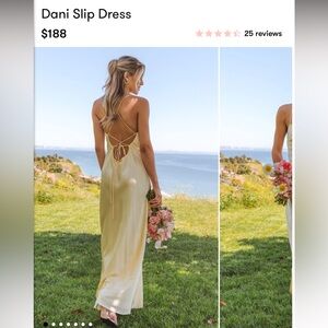 Show me your mumu Dani slip dress butter yellow NWT M